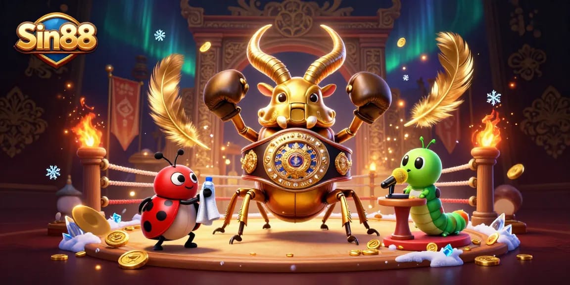 Sin88 showcases a dynamic gambling scene with vibrant characters and rich casino elements.