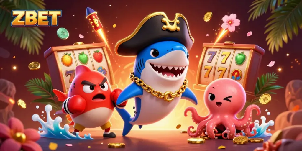 ZBET offers an exhilarating slot gaming experience featuring dynamic characters and vibrant casino elements.