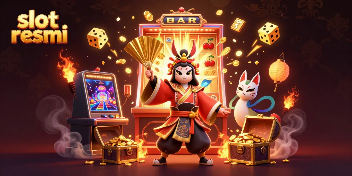 Experience thrilling jackpots at slot resmi with an enchanting 3D casino illustration showcasing vibrant characters and elements.