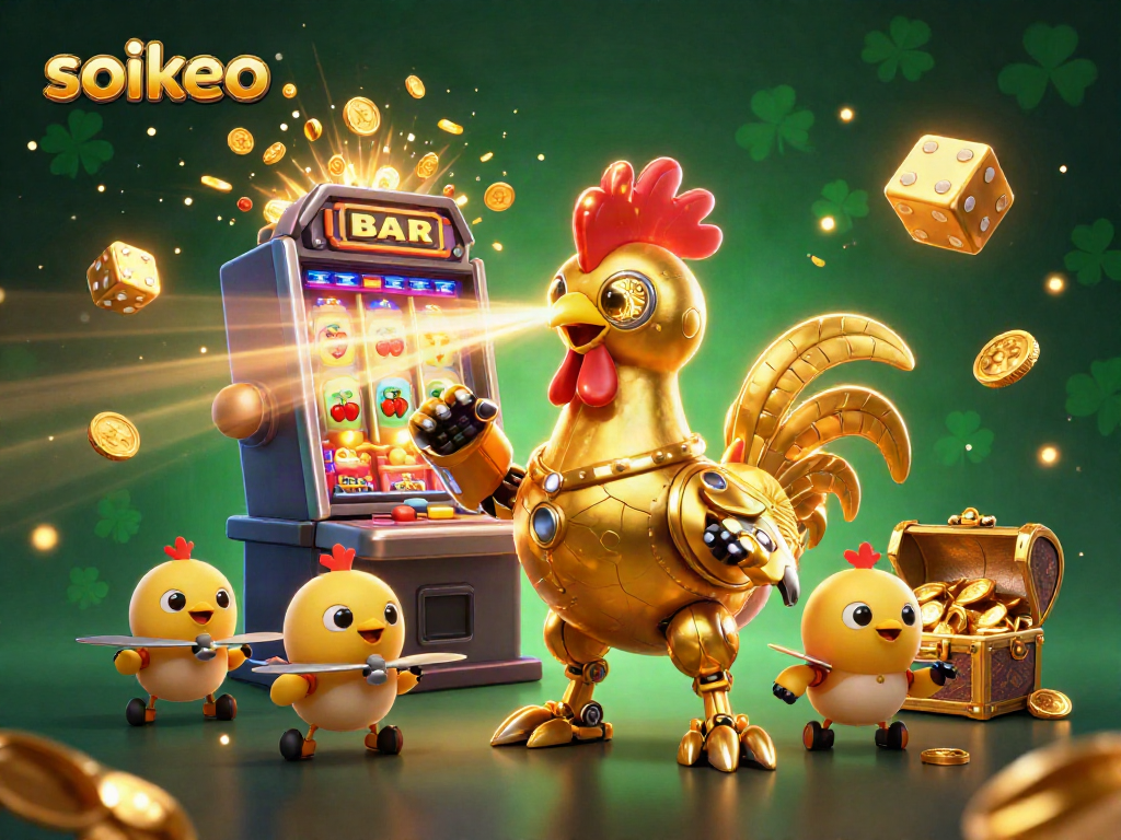 Engage in thrilling casino adventures with soikeo's dynamic gaming scene featuring a winning slot machine.