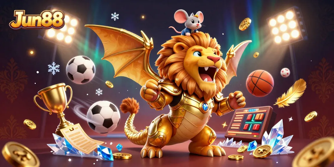 Experience the thrill of Jun88 with a dynamic representation of triumphant gameplay in an immersive casino atmosphere.