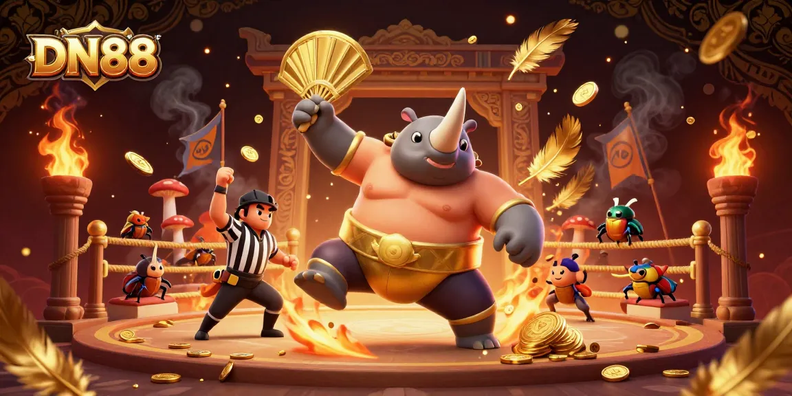 Experience thrilling gameplay at DN88 with vibrant characters and dynamic casino elements in this engaging 3D illustration.