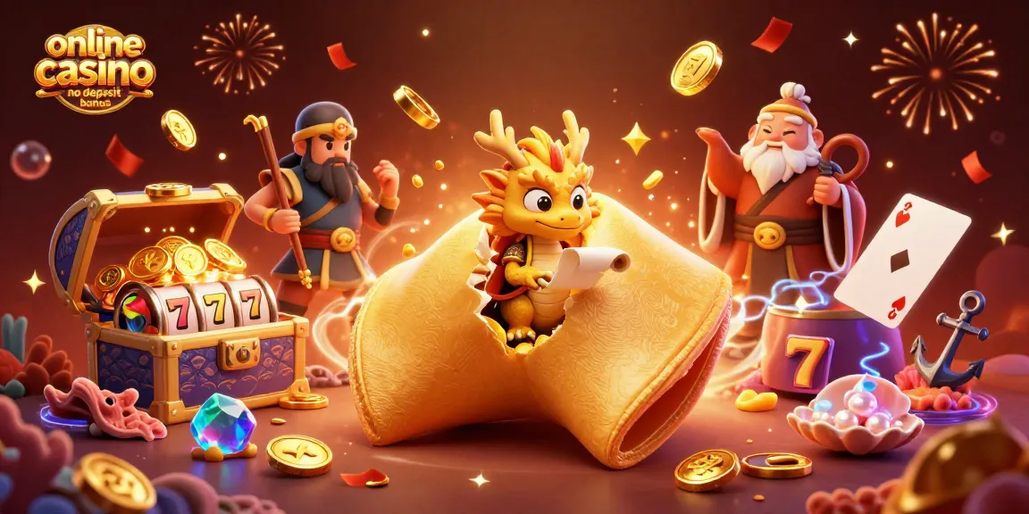 Experience thrilling online casino no deposit bonus offers with this vibrant 3D illustration showcasing fortune and fun.